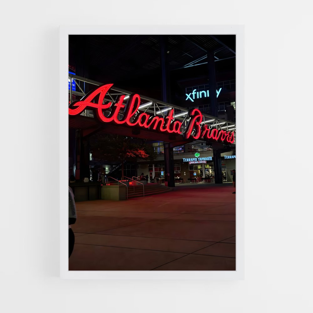 Poster Neon Braves – affiche Baseball (vue 3)
